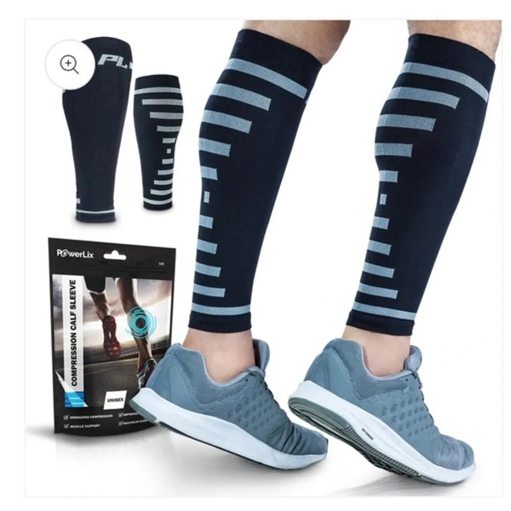 PowerLix unisex Calf Compression Supreme Shin‎ Splint Sleeves sz L/XL new-1 pair